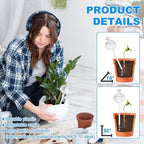 M METERXITY 2-Pack Plant Watering Globes, 9.8 Inch Plastic Self Watering Planter Insert with 2 Stoppers for Indoor/Outdoor Plants, Self Water Devices [Transparent] - Image 4