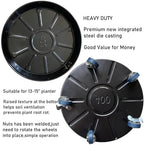 Heavy Duty Plant Caddy(430lbs Capacity), Rolling Metal Plant Stand with Brake Wheels Plant Dolly Planter Mover Plant Pot Tray Saucer for Indoor Outdoor 16 Inches Black 2Pack - Image 3