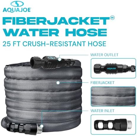 Aqua Joe AJFJ025-58-XT1 New and Improved - Aqua Joe 25-Ft x 5/8-Inch FiberJacket Garden Hose - Image 6