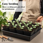 RooTrimmer 3.15 inch (8CM) Square Nursery Pots 100 pcs, Sturdy Seedlings Trays 5 Pcs, Seeds Starter Germination Tray, Microgreening Planter Nursery Propagation 5 Sets - Image 6