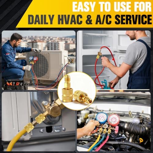 2‑Pack Low Loss Fittings HVAC, 1/4" Male‑Female Brass Refrigerant Adapter - Image 7