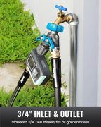 RAINPOINT Garden Hose Splitter, 2 Way Heavy Duty Water Hose Y Spigot Splitter with Shutoff Valves, 100% Metal Body Outdoor Faucet Splitter, 1.9" Extra Long Metal Handle, 3/4" GHT Thread (2, Green) - Image 6