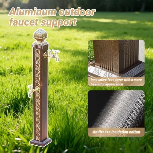 Outdoor Retro Post Faucet Freestanding Garden Hose Holder Outdoor Retro Post Faucet for Garden Farm Pasture Backyard Irrigation Washing(A) - Image 4