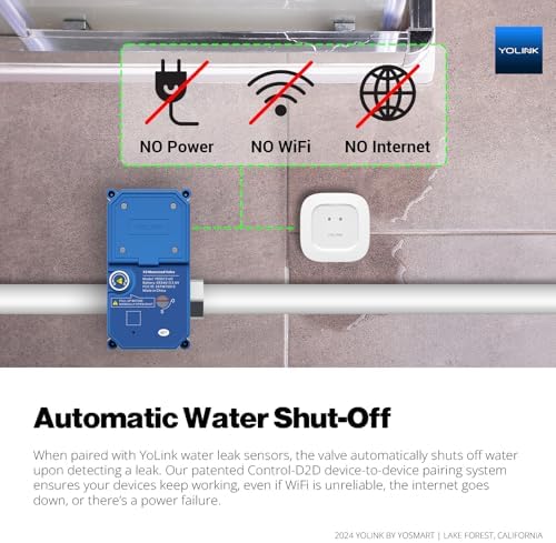 NSF Certified YoLink X3 Smart 3/4" Motorized Stainless Steel Ball Valve, LoRa Long-Range, 10-Year Battery, D2D Offline with Leak Sensors, Alexa/IFTTT/Home Assistant, Hub Required – YS5012 - Image 4