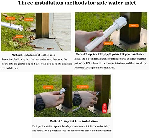 Floor-Standing Water Column with Faucet, Stainless Steel Outdoor Garden Hose Holder Anti-Freeze Cracking Vertical Water Column, Cylindrical Garden Fountain, 1/2-inch and 3/4-inch Hose Connectors - Image 6