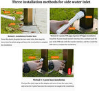 Floor-Standing Water Column with Faucet, Stainless Steel Outdoor Garden Hose Holder Anti-Freeze Cracking Vertical Water Column, Cylindrical Garden Fountain, 1/2-inch and 3/4-inch Hose Connectors - Image 4