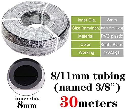 Watering Tubing Hose Pipe, PVC Garden Water Hose Irrigation Wate Tube1/8'' 1/4'' 3/8'' (Size : 8l11mm x 30m) - Image 2