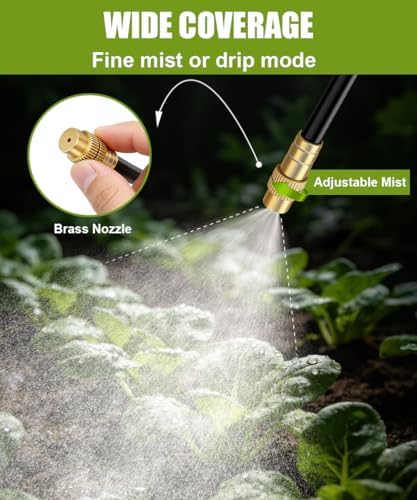 100FT 5/16" Misting Irrigation System for Garden with 40 Adjustable Nozzles - Image 3