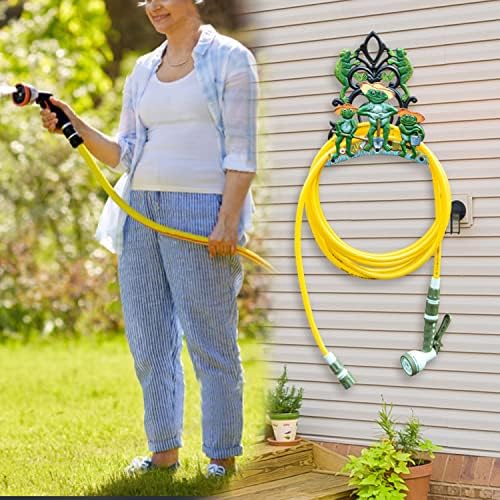 Sungmor Cast Iron Wall Mounted Garden Hose Holder - Five Frogs Rack - Image 2