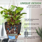 Vanslogreen 41.5 Inch Macrame Plant Hanger Indoor Outdoor with 12 Inch Flower Pot, Hanging Planter for Plants Holder with Wood Beads for Boho Home Decor (Ivory+Black) - Image 2
