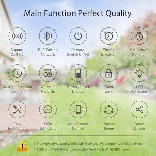 WiFi Sprinkler Timer, Smart Water Hose Timer with APP Control, Rain Delay, Auto & Manual Watering Mode, WiFi Irrigation System Controller for Lawn Yard Garden, Compatible with Alexa & Google Home - Image 2