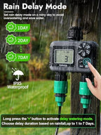 Insoma 2 Zone Water Timer, Programmable Irrigation Sprinkler Timer for Garden Hose, Outdoor Hose Faucet Timers with Rain Delay/Manual/Auto Modes, IPX5 Waterproof for Drip System & Lawn - Image 5