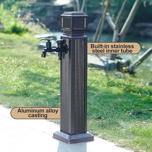 Outdoor Water Column with Faucet, Freestanding Floor Mounted Hydrant Water Tap, Garden Hose Holder with Brass Faucet, Outdoor Water Spigot, Outside Hose Faucet(65cm/26in) - Image 3