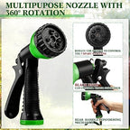 Therwen 75.5ft Recoil Garden Hose with 7 Pattern Nozzle, Green - Image 5