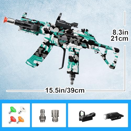 MP5S Pressure Washer Gun with Swivel - 3000 PSI High Pressure Spray Gun with 3/8" Quick Connect Plug Inlet, Foam Cannon Compatible Power Washer Handle for Car, Home & Outdoor Cleaning (Cyan) - Image 2
