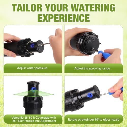9 Pack Rotor Sprinkler Head Compatible with Rain Bird 5000 Series, - Image 5