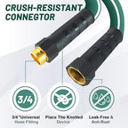 5/8 in. Heavy-Duty Garden Hose – Flexible, Expandable, Durable, Leak-Free & Lightweight | All-Weather Water Hose with Crush-Resistant Fittings – Green/White (100ft) - Image 3