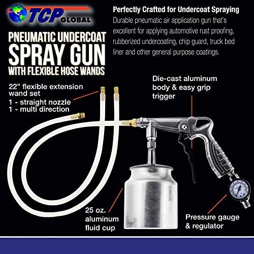 TCP Global Air Undercoating Spray Gun with Gauge, Suction Feed Cup - Image 2