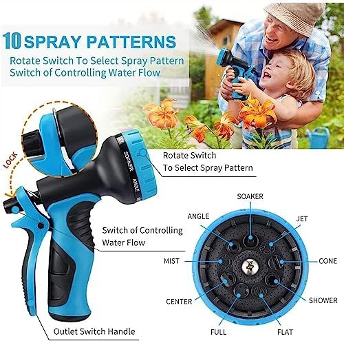 Expandable Garden Hose - 100 ft Expanding Water Hoses, No Kink Lightweight Flexible Hose with 3/4" Solid Fittings and 4-Layer Latex Core - 100ft Retractable Stretch Car Washing Pipe - Image 5