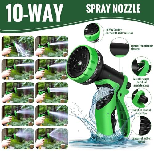 Garden Hose 100ft Flexible Water Hose Non-Expandable High Pressure Kink-Free Leakproof Durable Portable Lightweight Outdoor Yard Lawn Black Fabric Watering Hose with 3/4" Aluminum Fittings - Image 6