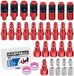 34PCS 1/4" Aluminum Air Hose Fitting Coupler & Plug Compressor Kit by Ailbiuko