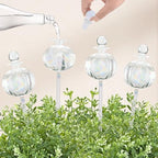 Soilagua 10 oz Large Top Fill Cactus Plant Watering Globes, Light Iridescent Glass Water Bulbs, Slow Release Self Watering Devices, Vacation Plant Watering System Self Watering Planter Insert, 4 Pack by SoilaguaDirect