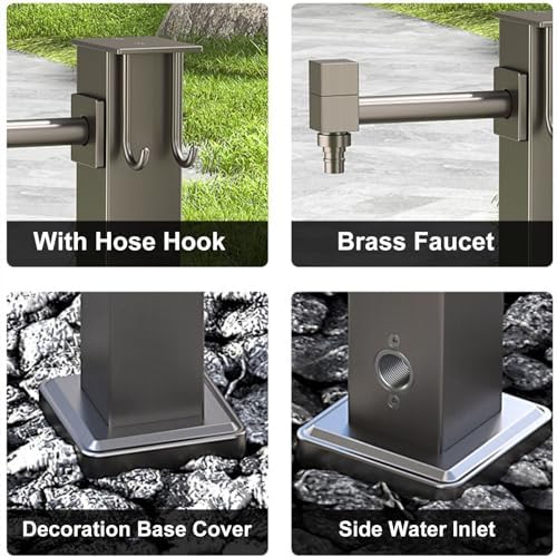 Frost Free Outdoor Faucet Garden Water Spigot with Hose Connector Durable 40cm Gray Water Column Ideal for Freezing Weather and Easy Outdoor Use - Image 3