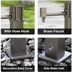 Frost-Free Outdoor Faucet Stand - Vertical Garden Water Column Spigot, Freestanding Hose Holder Post (60cm Gray, A-Side Water Inlet) for Easy Access - Image 3