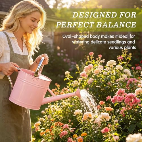 1 Gallon Watering Can for Outdoor&Indoor Plants，Pink - Image 4