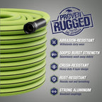 RUGGED RHINO Garden Hose, 25FT, Green/Black and Metal Garden Hose, 25FT, Hunter Green Bundle - Image 2