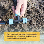 M METERXITY 20-Pack Drip Irrigation Barbed Locking Fittings, for 5/8 Inch(16mm) 3 Way Tee Tubing Irrigation Coupling for Greenhouse/Aquarium/Garden Watering System, Drip Irrigation Parts - Image 4