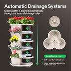 VIVOSUN 5 Tier Vertical Gardening Stackable Planter for Flowers, Ivory - Image 2