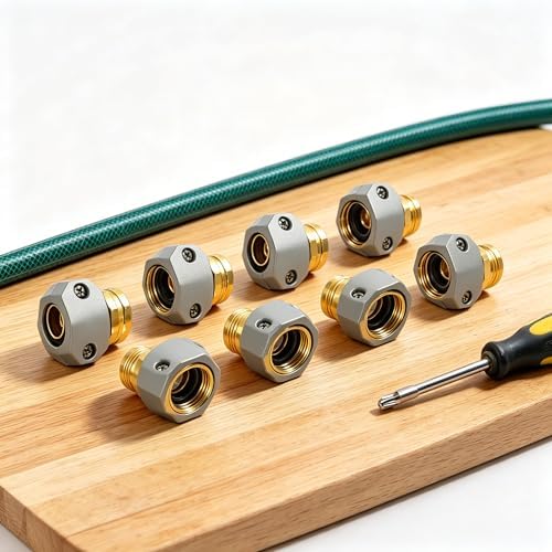 Garden Hose Repair Kit 5/8 and 3/4 Inch – Aluminum Hose Connectors with Zinc Clamps,Hose Mender and Fittings for Outdoor Taps,Sprinklers,Nozzles,and Water Connections Garden Essentials - Image 4