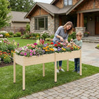 Raised Garden Bed with Legs, 72x24x30in Tall Wooden Elevated Planter Box with Liner for Flowers Vegetables Herbs, Outdoor Reinforced Large Raised Bed for Balcony/Patio/Backyard - Image 2