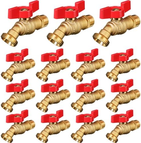 VIHOSE 15 Pack Male Hose Bib 1/2" MIP x 3/4" MHT, Red by VIHOSE