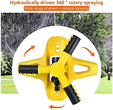 Garden Lawn Sprinkler -Automatic 360 Degree Rotating Yard Large Area Coverage Water Sprinkler Garden Irrigation Supplies (Color : B Yellow 20.5x18x9cm) - Image 6