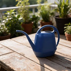 2 Gallon Plastic Watering Can with Long Spout for Indoor Outdoor Plants, Ergonomic Handle Garden Water Pot for Home Flower Bed, Green Blue Grey(Deep Blue - 2L) - Image 4