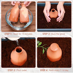 DoubleFill Ollas Terracotta Watering Pots, 32 oz, 4 Pcs - Image 2