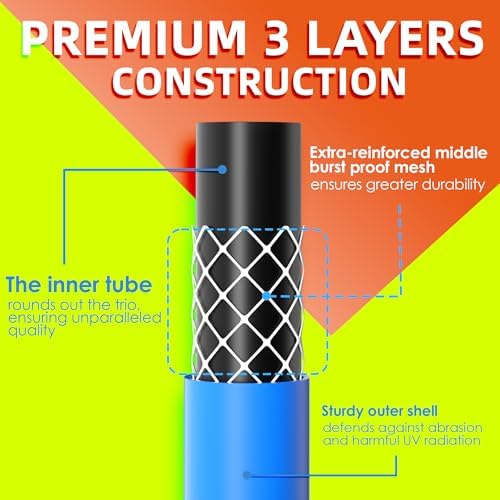 5/8 IN. × 75FT. Heavy Duty Rubber Garden Hose, High Flow 5/8" I.D. Brass Fitting No Memory Durable Heavy Duty Water Hose for Watering, Irrigation, Water Transfer Pump - Image 4