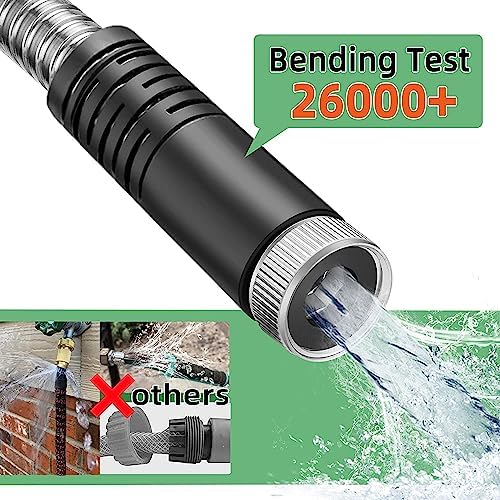 Metal Garden Hose 50FT, Stainless Steel 304 Heavy Duty Water Hose With 10 Function Nozzle, No-Tangle No-Kink, Tough Flexible, Durable and Lightweight, Rust Proof outdoor hose for Yard, Outdoor, RV - Image 6