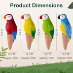 MCleanPin 4 Pack Self Watering Spikes and Globes, Handmade Terracotta Parrot Self-Watering Plant Devices with Slow Release System, Automatic Plant Water Bulbs for Indoor and Outdoor Garden Vacation - Image 2