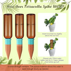 SiliFine 6 Sets Terracotta Watering Spikes,Brown and Mixed Color - Image 4