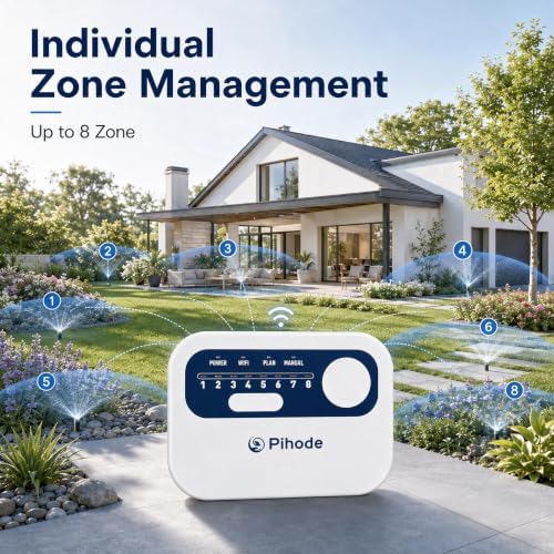 8 Zone Smart Sprinkler Controller, WiFi Irrigation Timer with App Remote Control, Weather-Based Automatic Watering, Customizable Schedules & Seasonal Adjustment for Lawn and Garden - Image 5