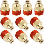 DOT Approved Male Straight Brass Union 1/4" Tube x 1/2" NPT, 10PCS by BOERAY