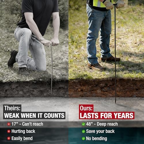 HOMESTEAD 48-Inch Soil Probe Rod with wide T handle, Comfortable Grip for Locating underground pipes and septic tanks - Image 7