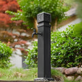 304 Stainless Steel Garden Water Column, Freestanding Hose Stand with Full Copper Faucet, Outdoor Water Feature for Gardening and Landscape by Unknown