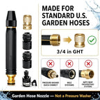 Portable High Pressure Hose Nozzle Fits 3/4" Garden Hose - Image 7