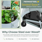 Permasteel Self-Watering Garden Bed, Rolling Planter for Vegetables, Flowers, Herbs, and Fruit, Outdoor Indoor, Caster Wheels, Blue - Image 5