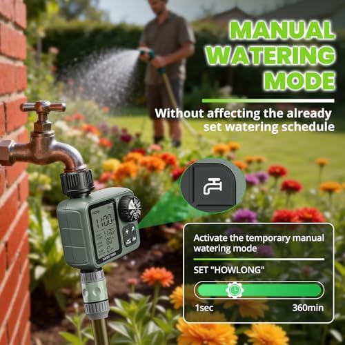 Sprinkler Timer for Garden Hose, Irrigation Water Timer with Rain Delay, Automatic Manual Watering for Lawn Yard Outdoor Drip Irrigation System - Image 6
