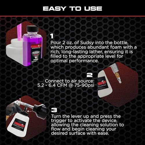Tornador Z-011 Car Wash Foam Gun | Adjustable Foam Sprayer with 32oz Reservoir | Professional Car Cleaning Tool for Interior & Exterior | Compatible with Tornador Foam Cleaner - Image 6
